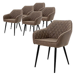 ML-Design Chaises Lot de 6 - Similicuir Marron