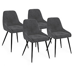 Idmarket THALYA Chaises - Velours Gris Foncé
