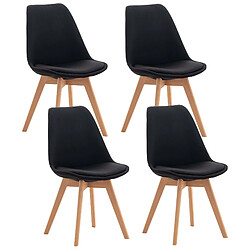 Decoshop26 Lot de 4 chaises noires