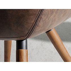 Angel Cerda Chaise en similicuir marron chocolat pas cher