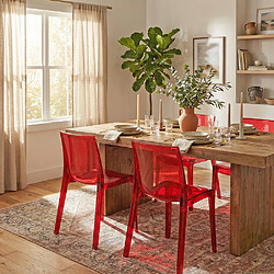 Le Quai Des Affaires Chaise JEWEL empilable / Rouge Transparent