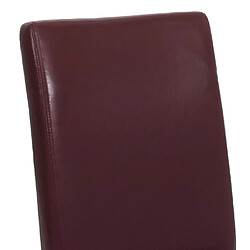 Mendler Lot de 6 chaises de séjour Littau - Rouge