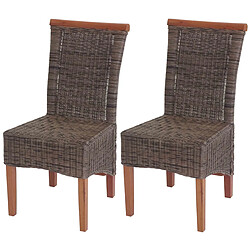 Mendler Chaises Rotin Savona Lot de 2