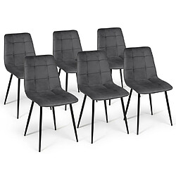 IDMARKET Chaises x6 MILA - Gris Foncé