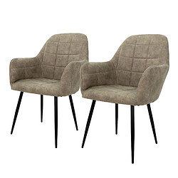 ECD Germany Chaises de Salle à Manger - Gris Beige