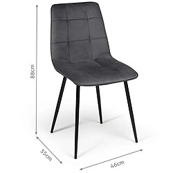 IDMARKET Chaises x6 MILA - Gris Foncé pas cher