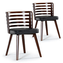 Paris Prix Chaises Danna - Simili Noir & Bois Noisette