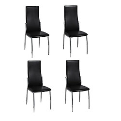 vidaXL Chaises à manger lot de 4 - Noir