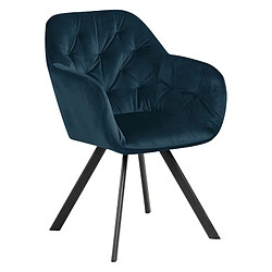 But Lola - Bleu Fauteuil pivotant - Velours - Assise matelassée - Design moderne