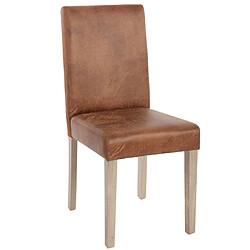 Decoshop26 Lot Chaises Imitation Daim Marron
