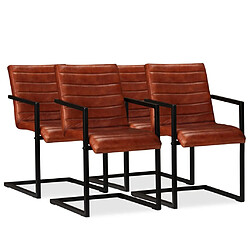 vidaXL Chaises - Lot de 4 - Marron