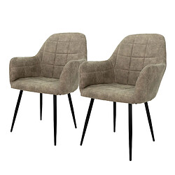 ECD Germany Chaises de Salle à Manger - Gris Beige