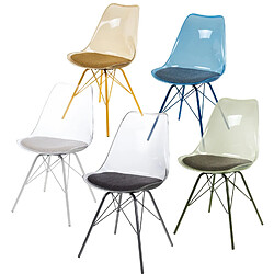 Amadeus Lot de 4 chaises Diane avec coussin d'assise - Gris