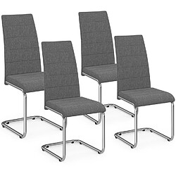 Idmarket MARKET MIA Chaises en tissu - Gris anthracite