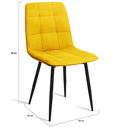 Idmarket Market Lot de 6 chaises MILA - Velours Mix Jaune pas cher