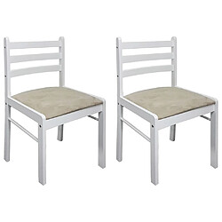 vidaXL Chaises - Lot de 2 - Blanc