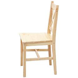 Mendler Chaises HWC-F77 - Bois de Pin