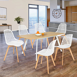 Idmarket Market Lot de 6 Chaises MANDY - Blanches