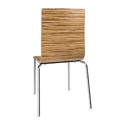 Bolero Lot de 4 chaises Dossier Carré Zebrano