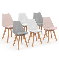Idmarket SARA Lot de chaises scandinaves - Mix couleurs