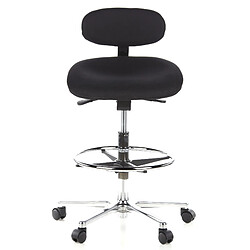 Hjh office Tabouret de bureau pivotant - Noir