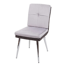 Mendler Lot de 6 Chaises HWC-G48 - Gris Velours/Similicuir