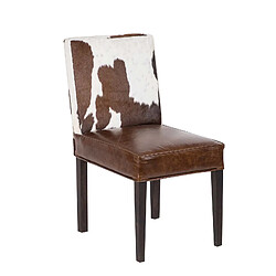 BOIS & CHIFFONS Chaise Acacia Savage - Cuir de Vache