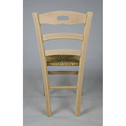 T M C S Tommychairs - Set 6 chaises CROSS structure en hêtre peindré en couleur cerisier et assise en paille pas cher