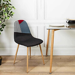 The Home Deco Factory Chaises first patchwork métal et textile (Lot de 2)