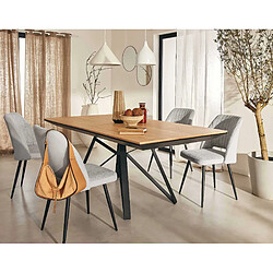 BESTMOBILIER Zarka - Velours/Tissu Gris