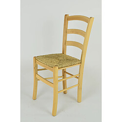 T M C S Tommychairs - Set 1 Chaise Venice pour la Cuisine et la Salle à Manger, Structure en Bois, Couleur Naturel et Assise en Paille