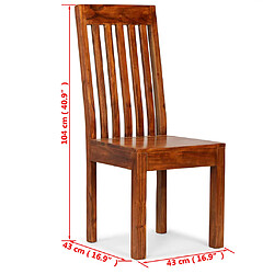 Chaise à manger VidaXL - Finition miel pas cher