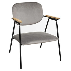 Atmosphera Fauteuil design en velours Dyer - Gris