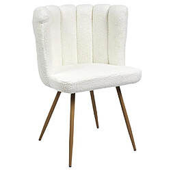Acheter The Home Deco Factory Lot de 2 chaises design effet bouclette Ariel - Blanc