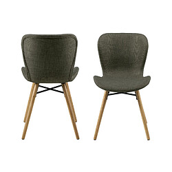 MES Chaises repas NANTIS - Lot de 2 - Kaki
