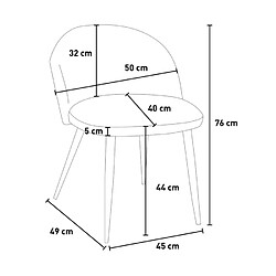 Ahd Amazing Home Design Chaise Bert en velours - Turquoise pas cher