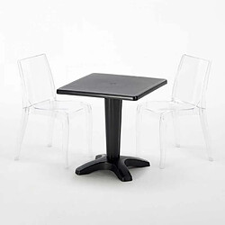 GRAND SOLEIL Table Bistrot et Chaises Poly