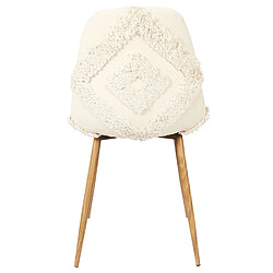 The Home Deco Factory Chaise Faro tissu et pieds métal imitation bois - Beige