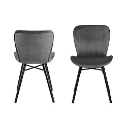 Acheter Toilinux Chaises Lucie - Gris, velours - Lot de 2