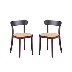 Nest Dream Lot de 2 Chaises - Bois de Frêne et Rotin