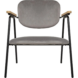 Atmosphera Fauteuil design en velours Dyer - Gris
