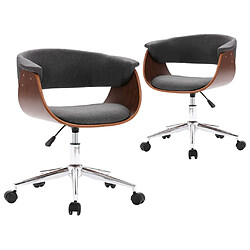 VIDAXL 2x Chaises pivotantes gris