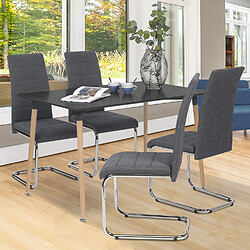 Idmarket MARKET MIA Chaises en tissu - Gris anthracite