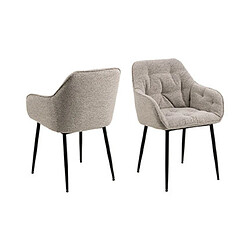 MES Fauteuils repas BROOK - Bouclette beige (Lot de 2)