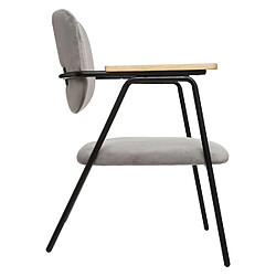 Atmosphera Fauteuil design en velours Dyer - Gris pas cher