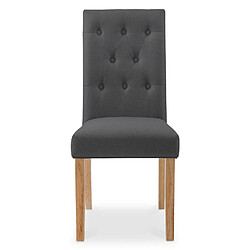 Gaya - Lot de 6 chaises capitonnées tissu gris