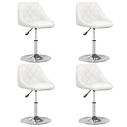 Lot de 4 Chaises Blanc Similicuir vidaXL