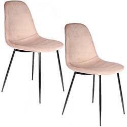 Toilinux 2 Chaises design velours Giulia - Rose