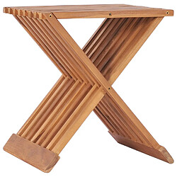 vidaXL Tabouret pliable en bois de teck