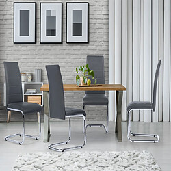 Idmarket MARKET Lot de 4 chaises MIA - Gris